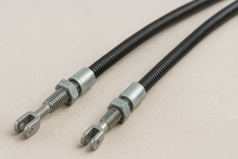 Seilzug der Feststellbremse mit Hüllen, Umlenkung und sauberer Verlegung